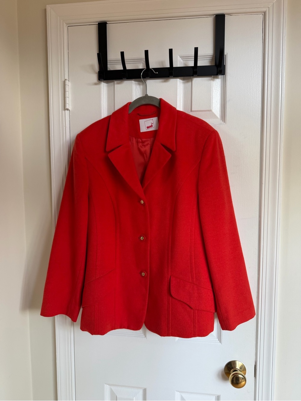 Vintage Mondi Red 100% Wool Tailored Blazer Jacket